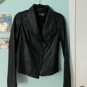Vince black leather jacket